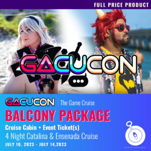 Gacucon Game Cruise 2023 Balcony Package - Full Price Product - Event.Cruises