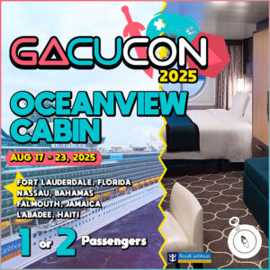 Gacucon Cosplay Video Game Cruise 2025 Ocean View cabin 1-2 guests