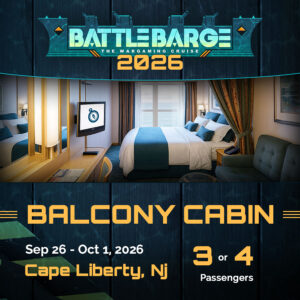 Balcony Cabin for 3-4 Guests - Battle Barge Cruise 2026 - wargaming vacation 40k fan cruise